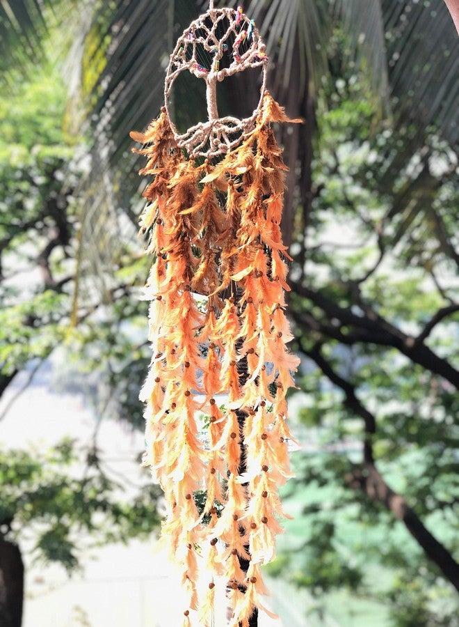 Rooh Dream Catcher ~ Large Tree House Wall Hanging ~ Handmade Hangings for Positivity (Can be Used as Home Decor, Gift, Wall Hangings, Meditation Room, Yoga Temple, Wind Chime & Car Hanging) - Image 1